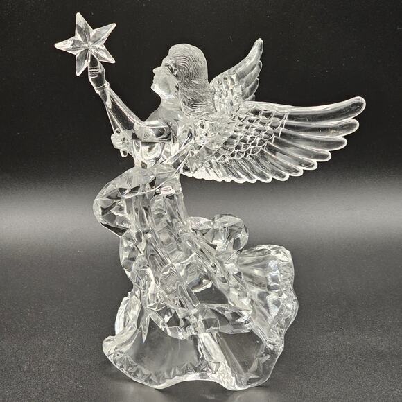 Silvestri Acrylic Angel Tree Topper Clear Star Vintage Christmas Decor 9" - Picture 7 of 8